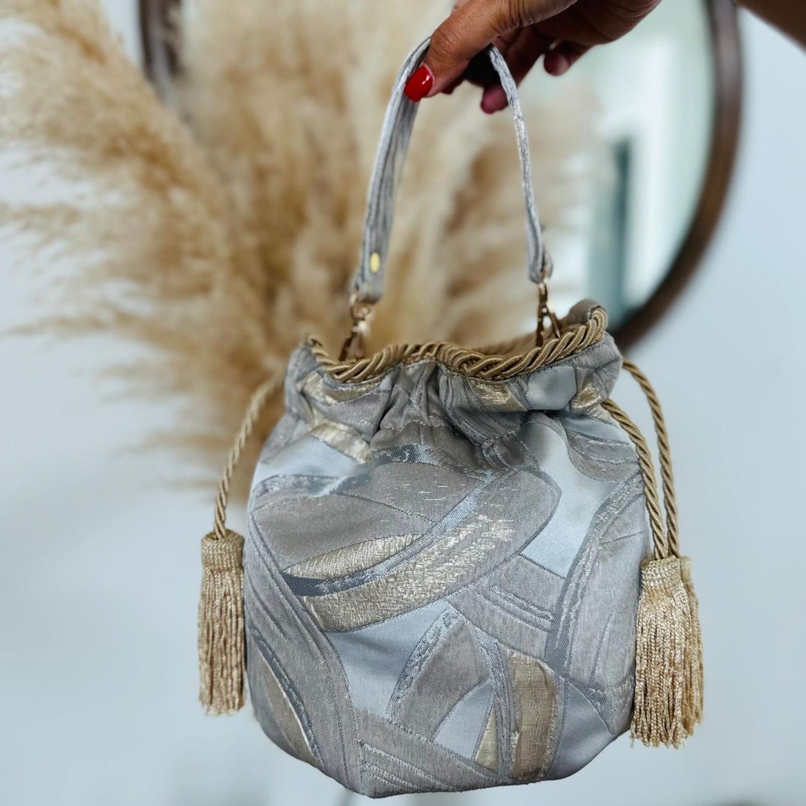 Silver Chic Bucket Bag