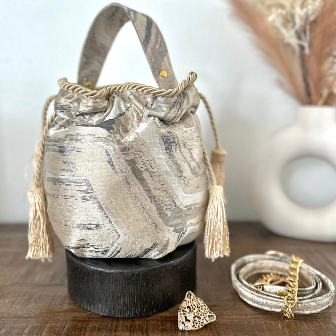 Golden Moon Bucket Bag