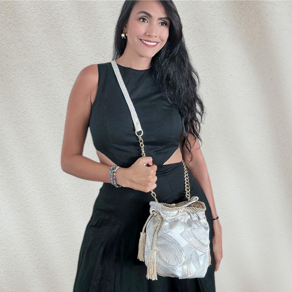 Silver Chic Bucket Bag