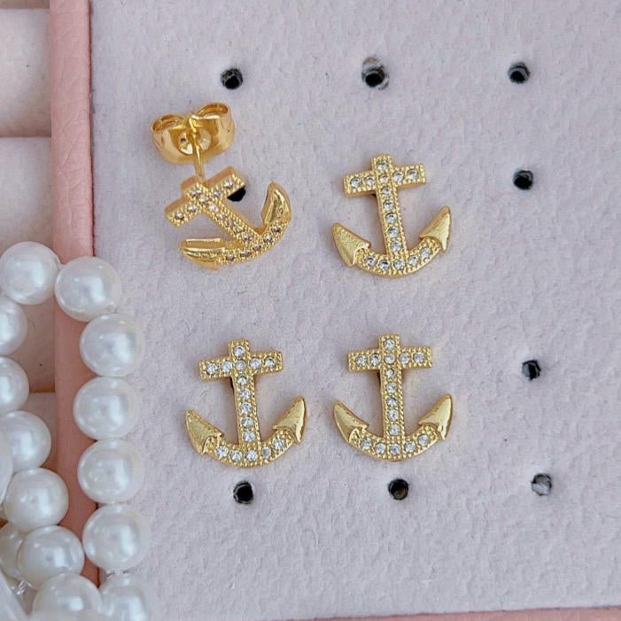 Marina Anchor Stud Earrings