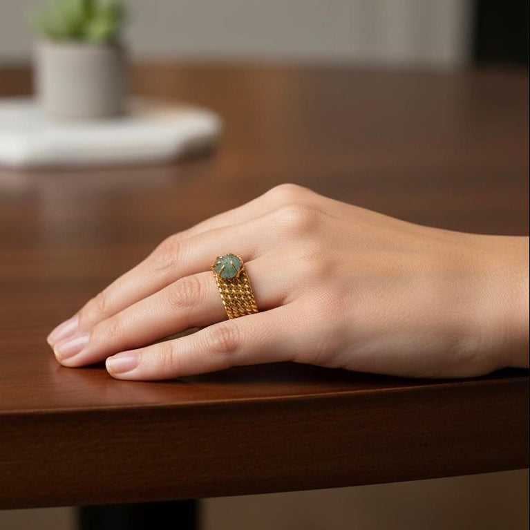 Olive Emerald Ring