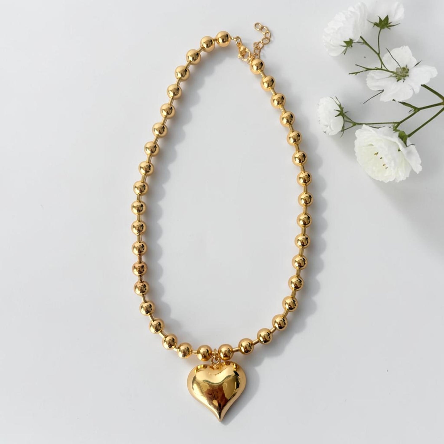 Lola Golden Heart Layering Necklace Set