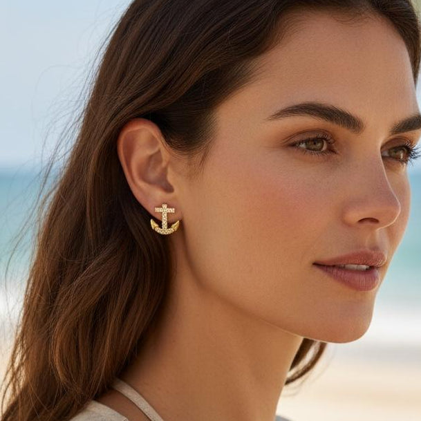 Marina Anchor Stud Earrings
