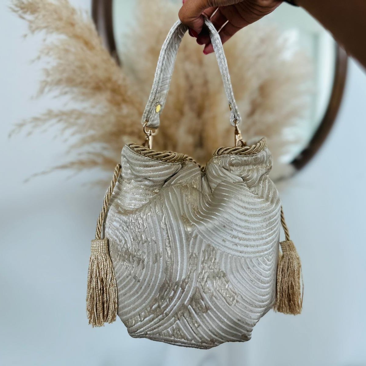 Gold Gleam Bucket Bag