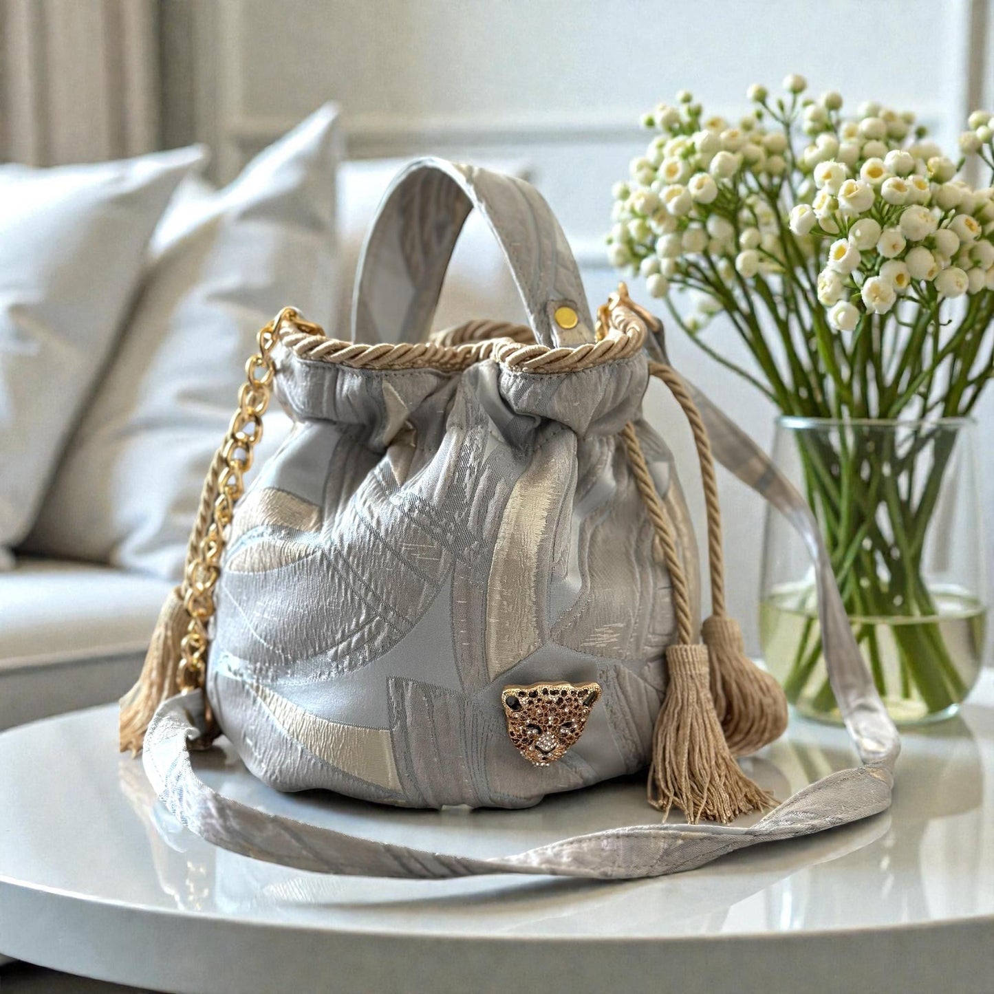 Silver Chic Bucket Bag